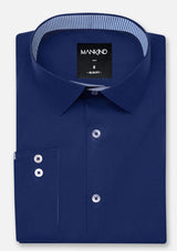 Small Collar Royal Blue Shirt - MTO