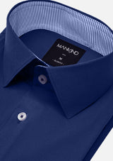 Small Collar Royal Blue Shirt - MTO