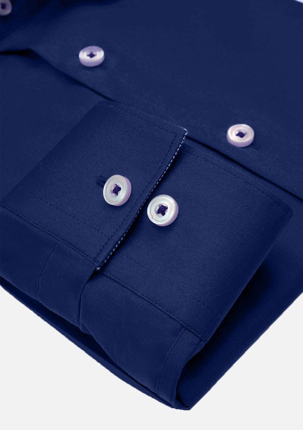 Small Collar Royal Blue Shirt - MTO