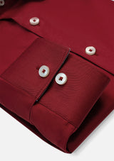 High Collar Plain Maroon Shirt - MTO