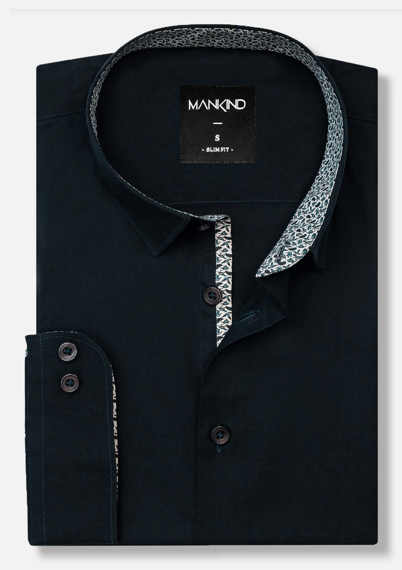 Small Collar Dark Green Shirt - MTO