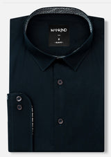 Small Collar Dark Green Shirt - MTO