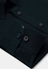 Small Collar Dark Green Shirt - MTO