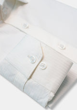 French Collar White Striped Shirt - MTO