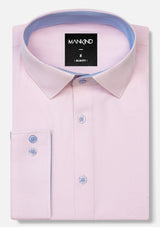 High Collar Textured Pink Shirt - MTO