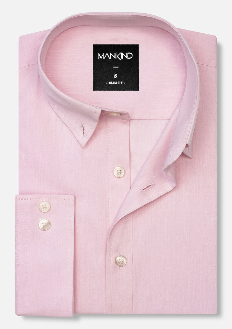 Buttoned Collar Pink Shirt - MTO